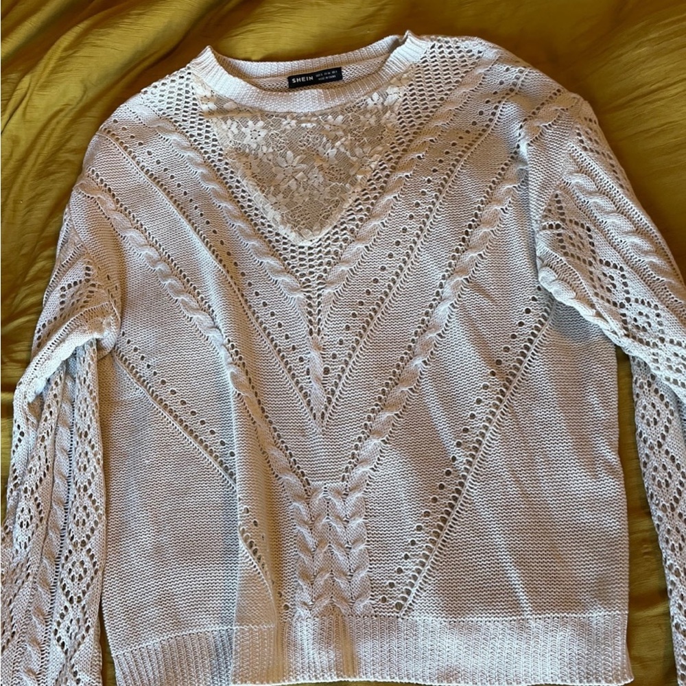 Shein lace front sweater